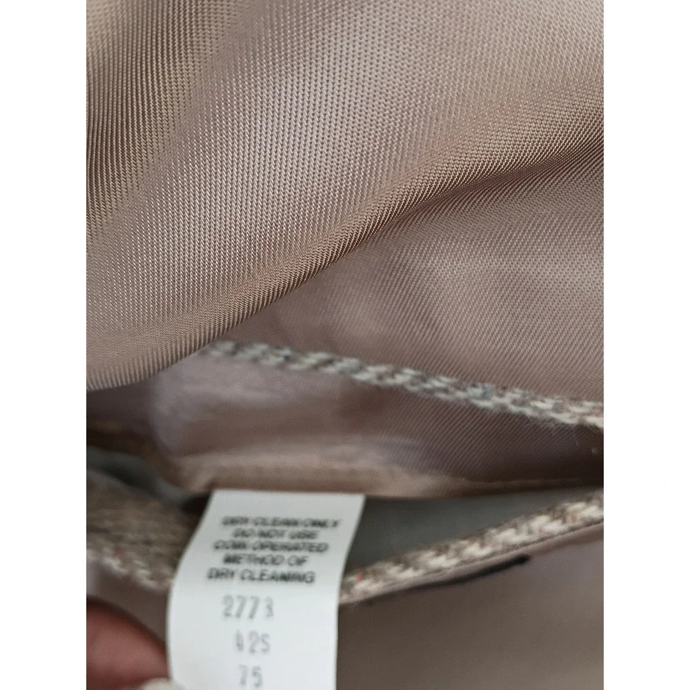 DellaPenna Mens 100% Pure Wool Herringbone Tweed Blazer Tan Brwn Made in USA 42S